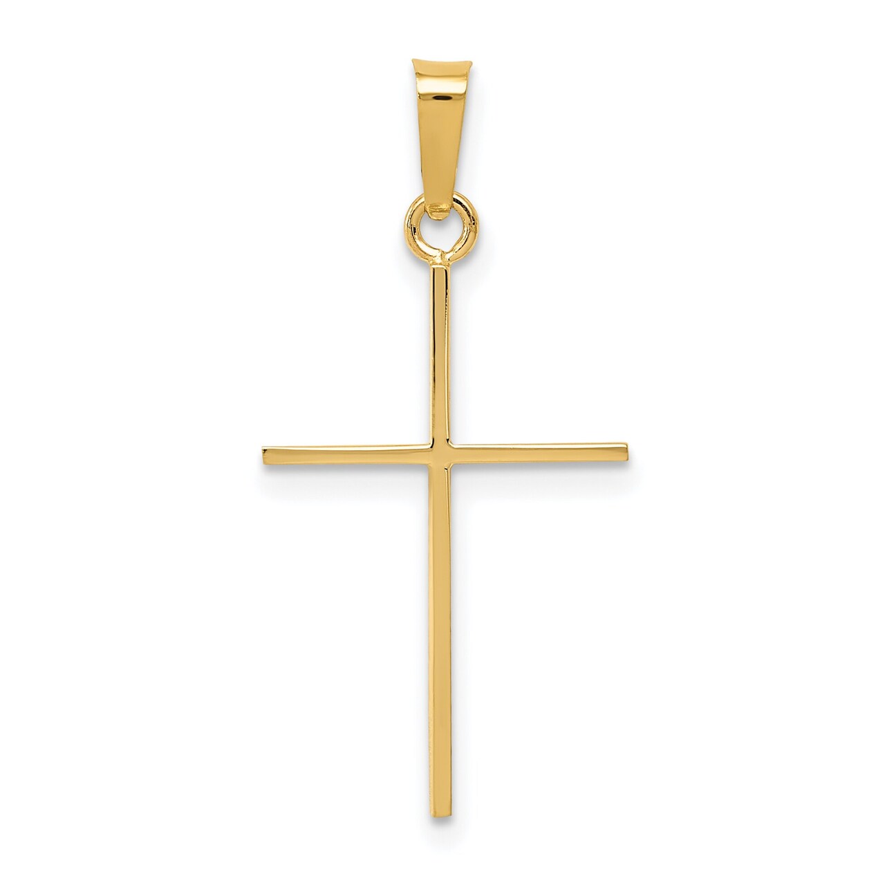 14K Yellow Gold Cross Pendant Charm Religious Jewelry 30 X 14mm